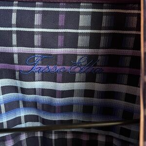 Men’s long sleeve blue purple checked shirt